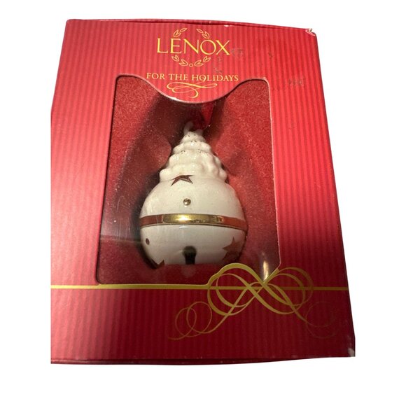 Lenox Just Jingles Tree Bell Ornament Holiday Décor Porcelain Gold Accents 3" - Picture 5 of 5